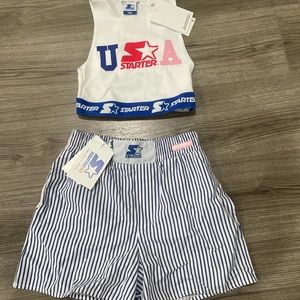 USA STARTER Belly Tank and Shorts - Brand New w/ Tags!!!
